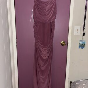 Elegant Draped Maxi Dress in Dusty Purple